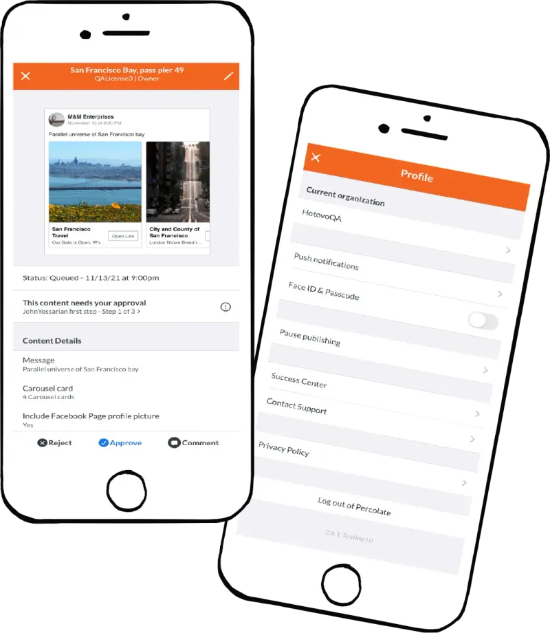 Seismic Percolate Marketing mobile app redesign